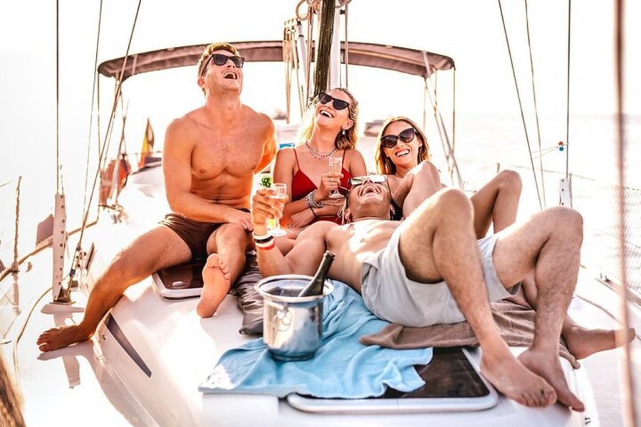 Private Agia Pelagia green waters Sunset Sailing Tour
